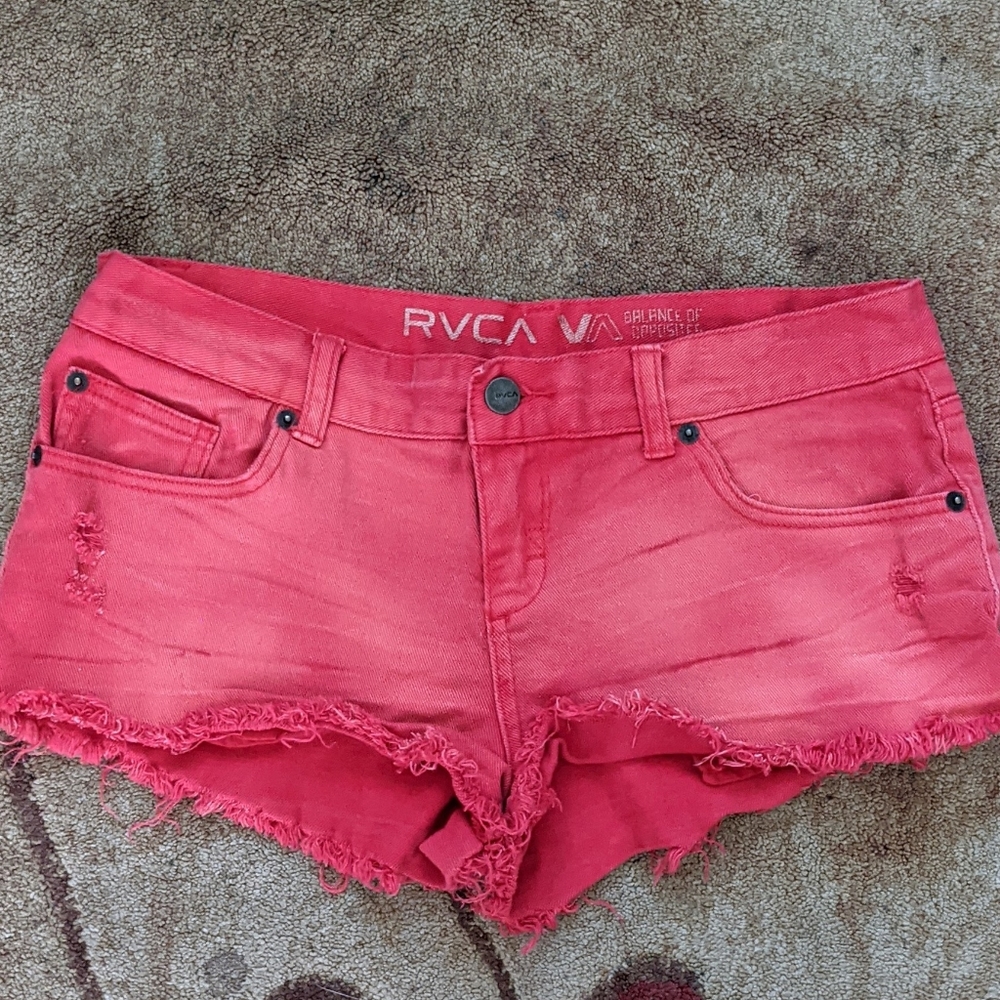 Red RVCA short shorts